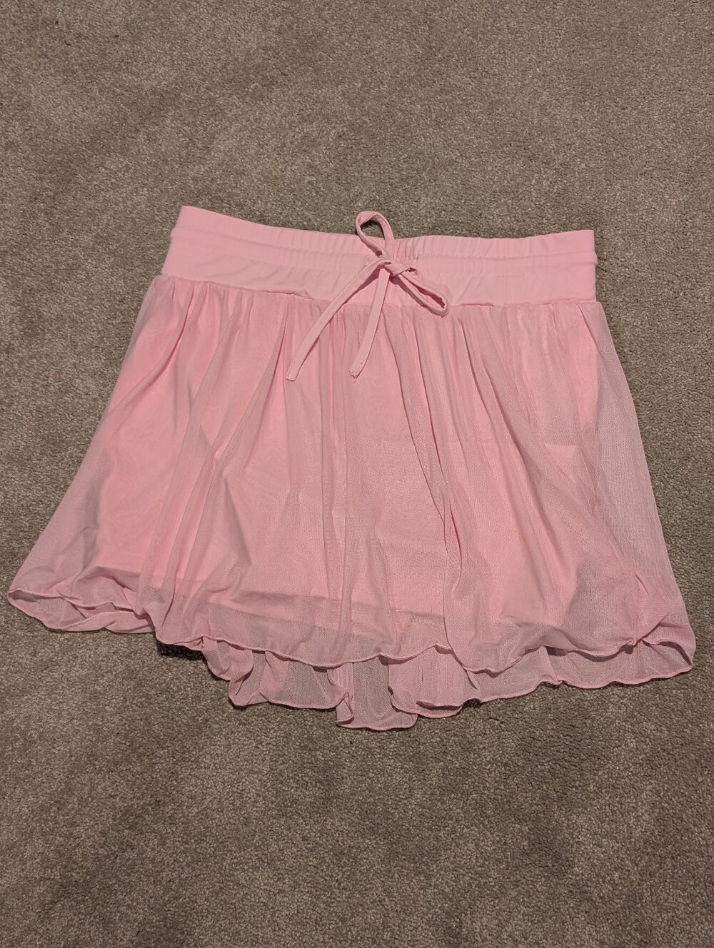 Women's Pink Tie-Waist Chiffon Skort